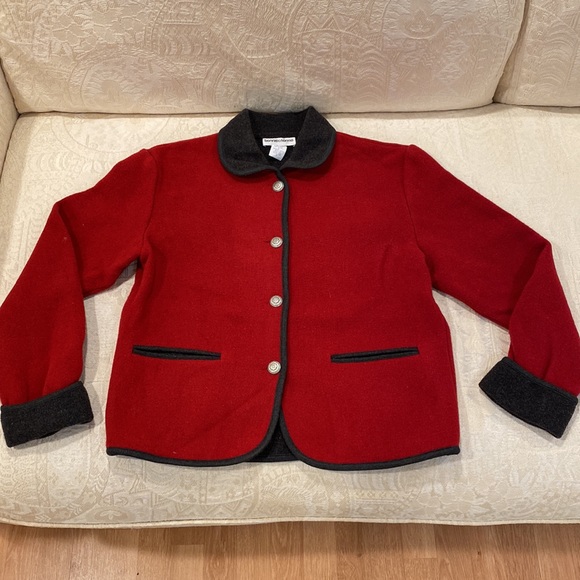 Bonnie & Norma Red and Gray Wool Blend Jacket - Picture 11 of 16
